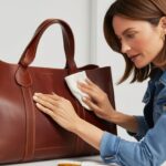 A-woman-cleaning-ladies-tote-croosbody-bag